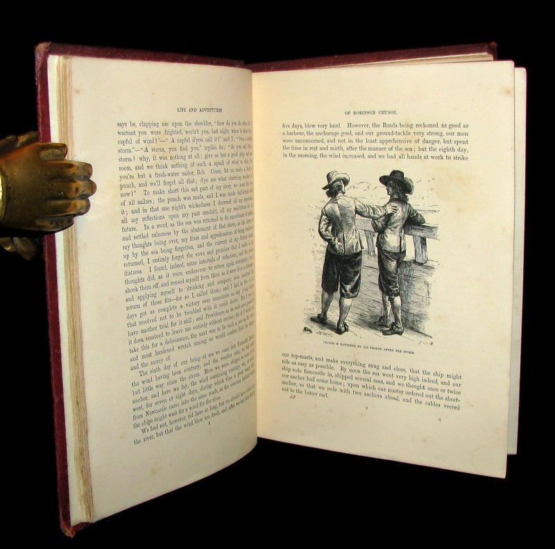 1869 Rare Victorian Book - THE LIFE & ADVENTURES OF ROBINSON CRUSOE.
