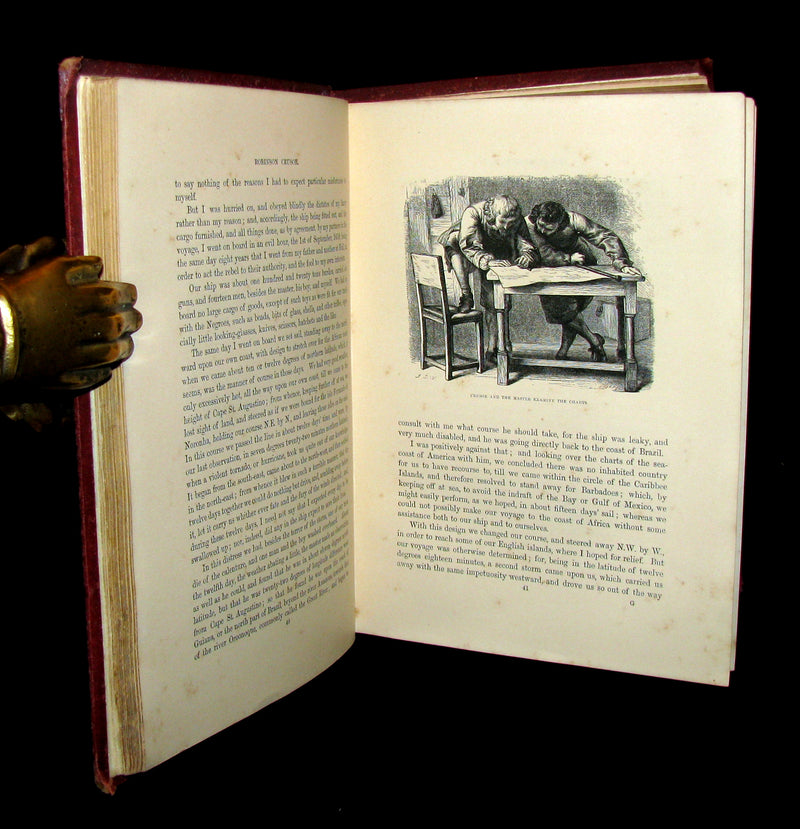 1869 Rare Victorian Book - THE LIFE & ADVENTURES OF ROBINSON CRUSOE.