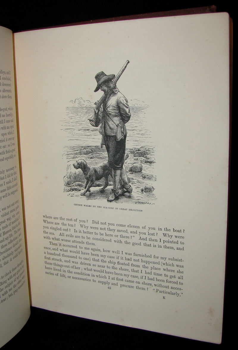 1869 Rare Victorian Book - THE LIFE & ADVENTURES OF ROBINSON CRUSOE.