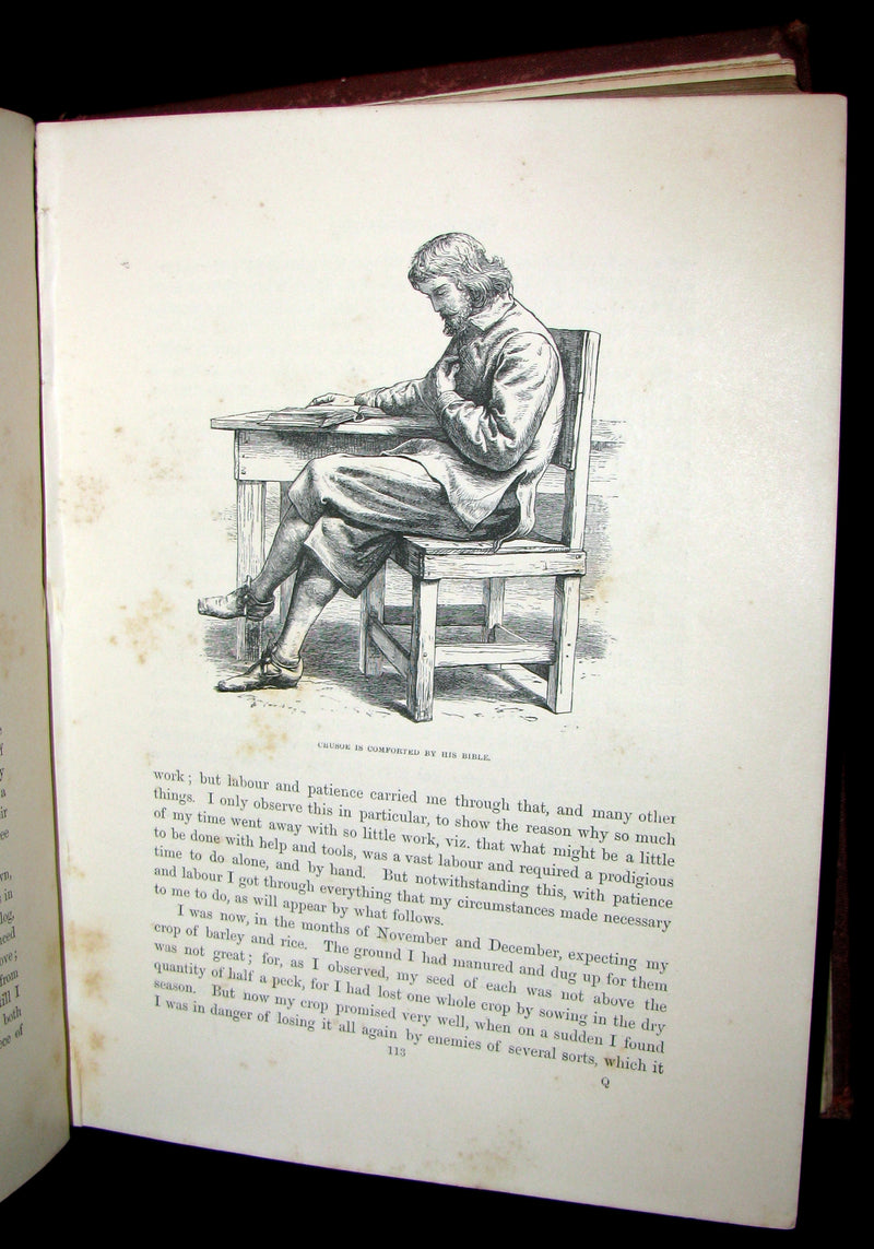 1869 Rare Victorian Book - THE LIFE & ADVENTURES OF ROBINSON CRUSOE.