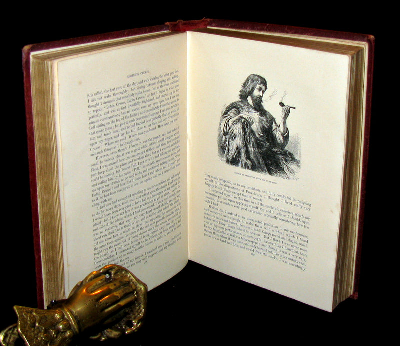 1869 Rare Victorian Book - THE LIFE & ADVENTURES OF ROBINSON CRUSOE.