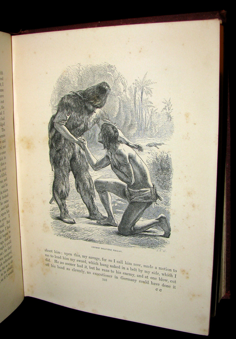 1869 Rare Victorian Book - THE LIFE & ADVENTURES OF ROBINSON CRUSOE.