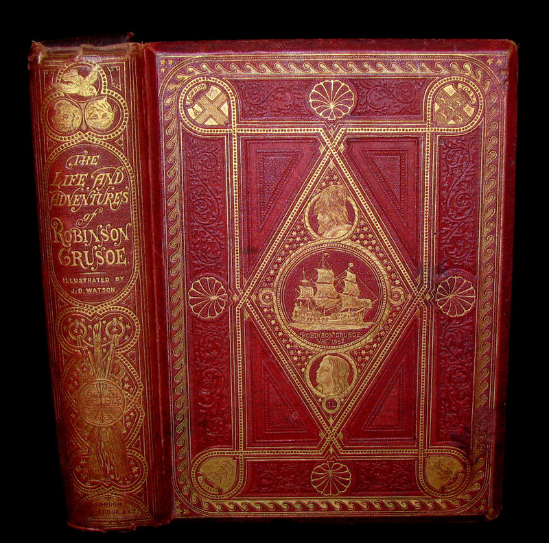 1869 Rare Victorian Book - THE LIFE & ADVENTURES OF ROBINSON CRUSOE.