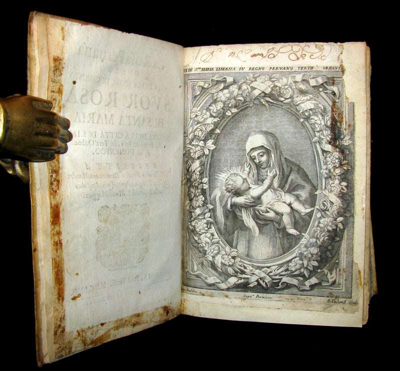 1666 Scarce Italian vellum Book - Life of Saint Rose of Lima, America's first Catholic Saint.