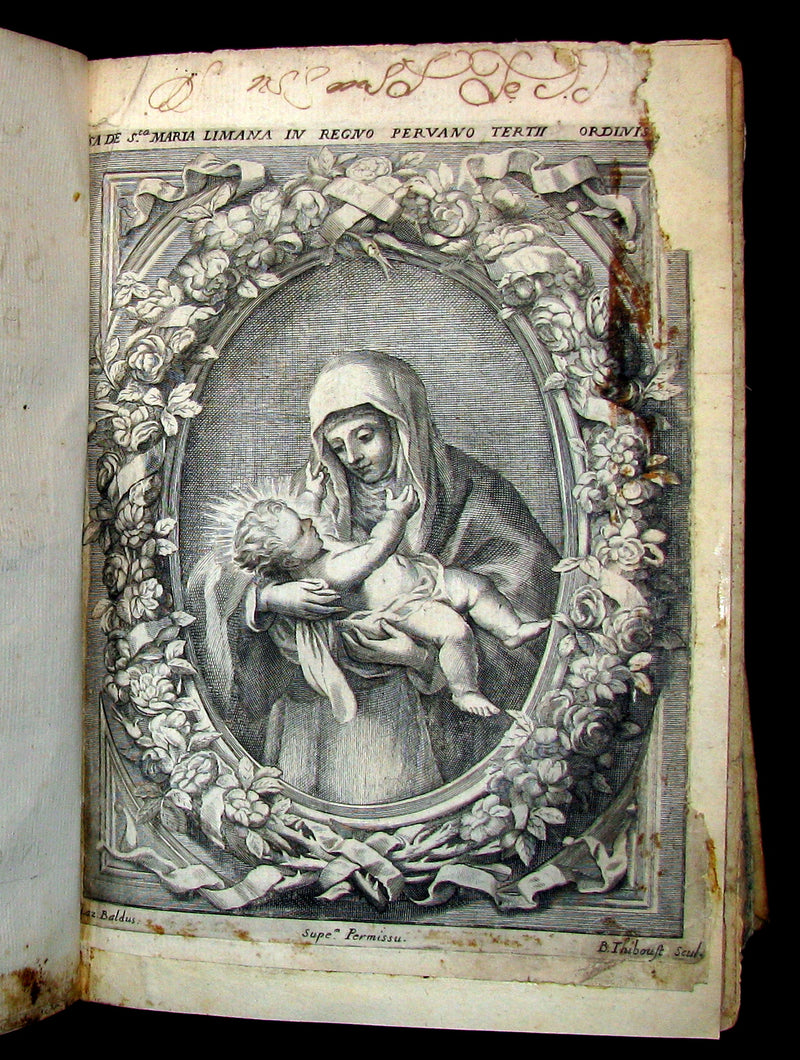 1666 Scarce Italian vellum Book - Life of Saint Rose of Lima, America's first Catholic Saint.