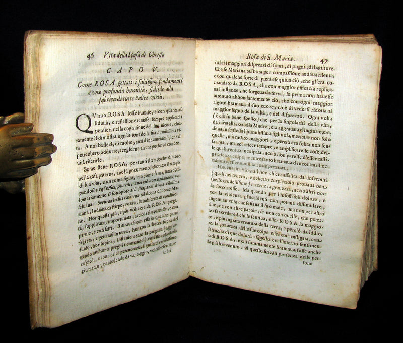 1666 Scarce Italian vellum Book - Life of Saint Rose of Lima, America's first Catholic Saint.