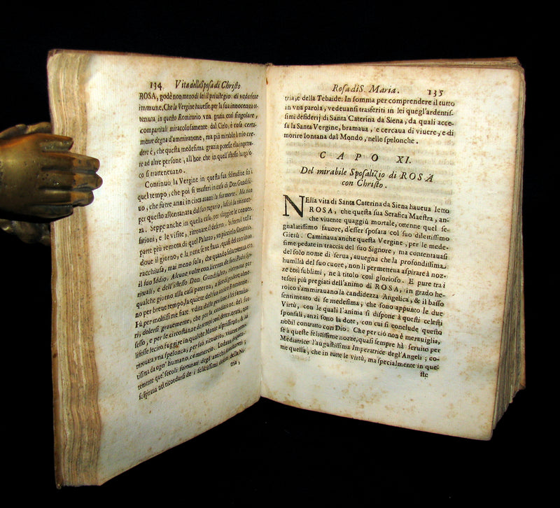 1666 Scarce Italian vellum Book - Life of Saint Rose of Lima, America's first Catholic Saint.