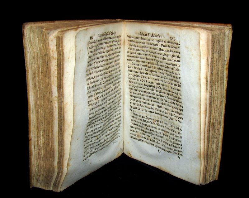 1666 Scarce Italian vellum Book - Life of Saint Rose of Lima, America's first Catholic Saint.