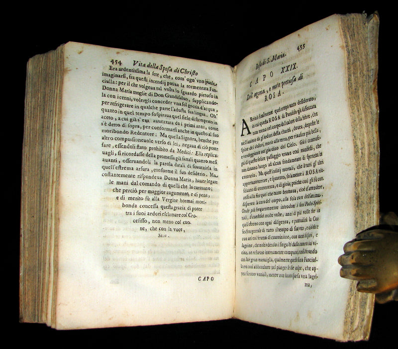 1666 Scarce Italian vellum Book - Life of Saint Rose of Lima, America's first Catholic Saint.