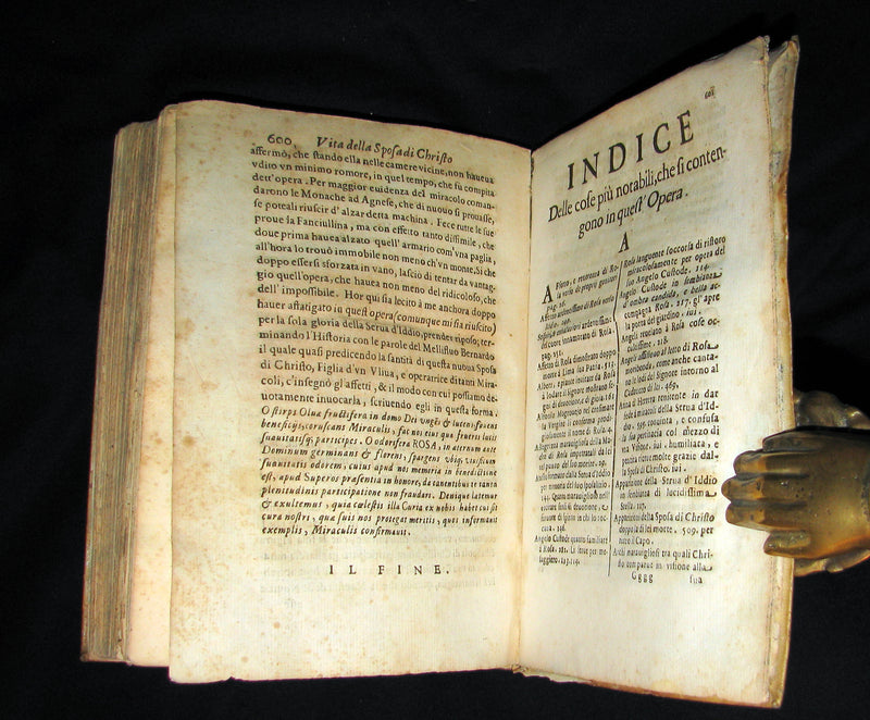 1666 Scarce Italian vellum Book - Life of Saint Rose of Lima, America's first Catholic Saint.