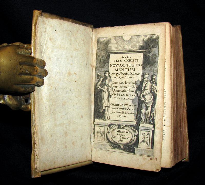 1633 Rare Latin vellum Book - Novum Jesu Christi Testamentum - New Testament - Bible