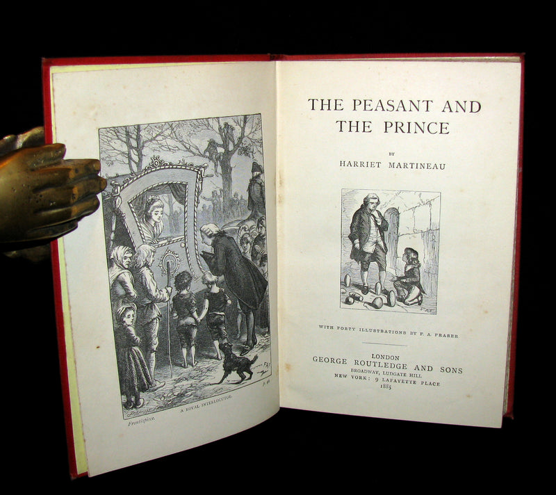 1885 Rare Victorian Book - The Peasant and the Prince by Harriet Martineau. Illustrated.