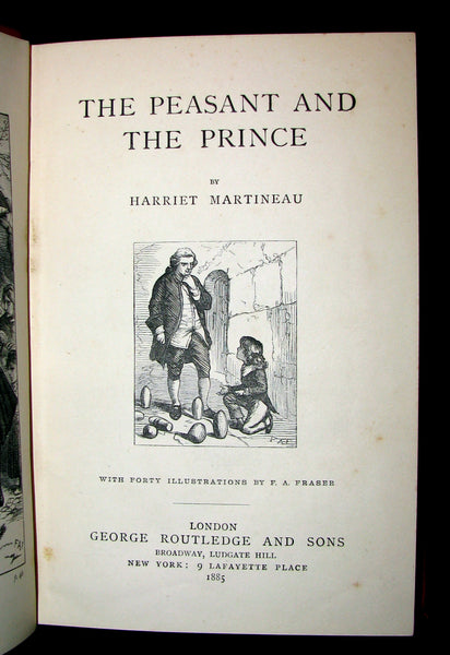 1885 Rare Victorian Book - The Peasant and the Prince by Harriet Martineau. Illustrated.