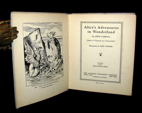 1920's Rare Saalfield Edition - Alice's Adventures in Wonderland by Lewis Carroll