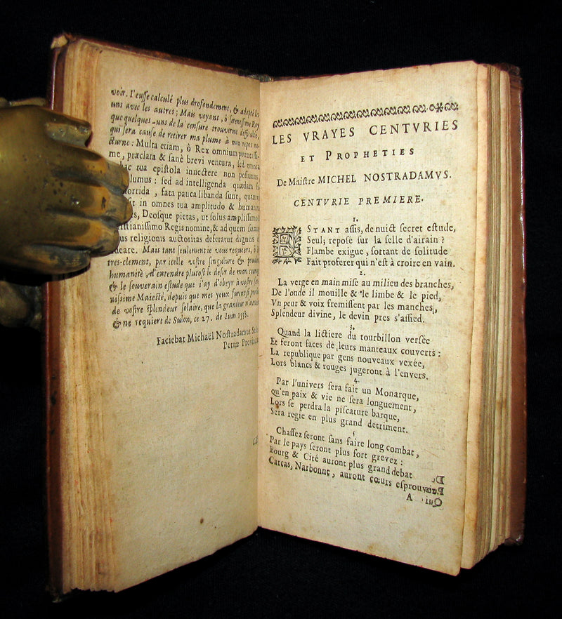 1669 Scarce French Book ~ NOSTRADAMUS Prophecies ~ Les Vrayes Centuries et Propheties.