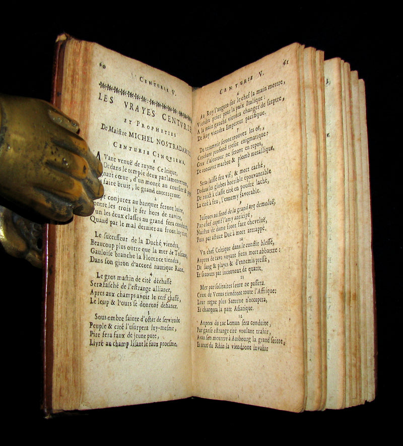 1669 Scarce French Book ~ NOSTRADAMUS Prophecies ~ Les Vrayes Centuries et Propheties.