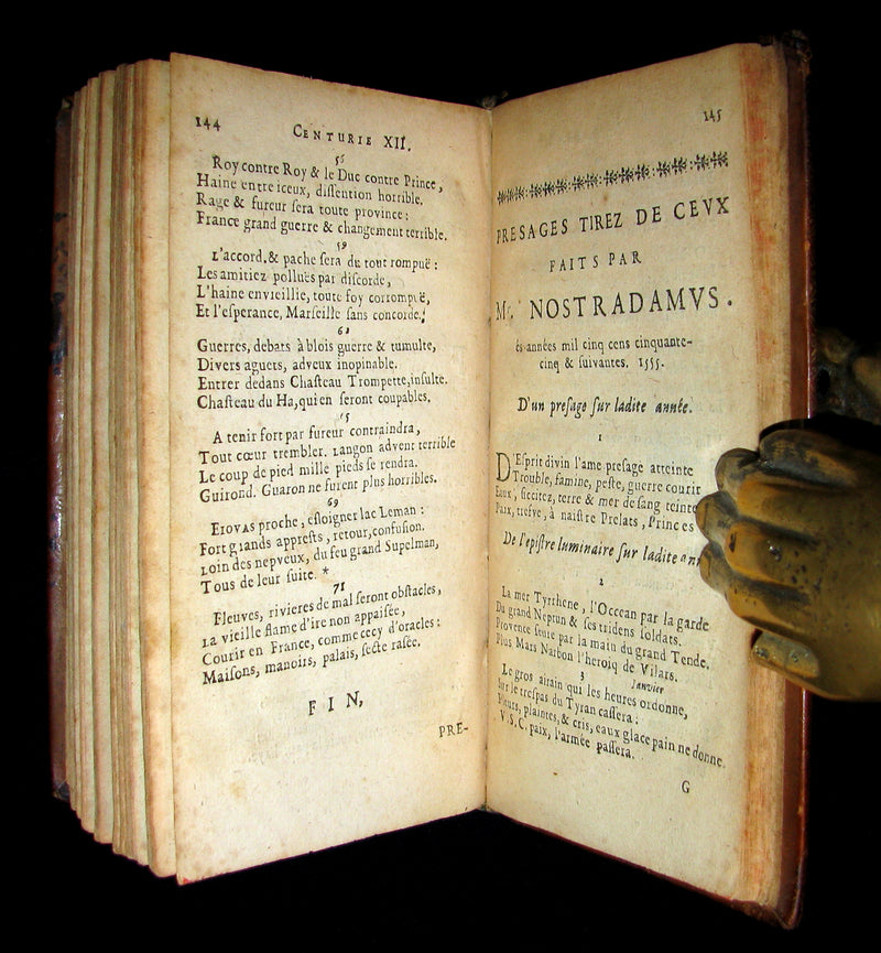 1669 Scarce French Book ~ NOSTRADAMUS Prophecies ~ Les Vrayes Centuries et Propheties.