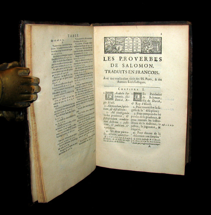 1681 Rare Latin French Book Bible - The Book of Proverbs - Les Proverbes de Salomon.