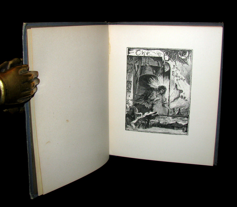 1881 Rare Victorian Book - The Bells by Edgar Allan POE (Illustrated)