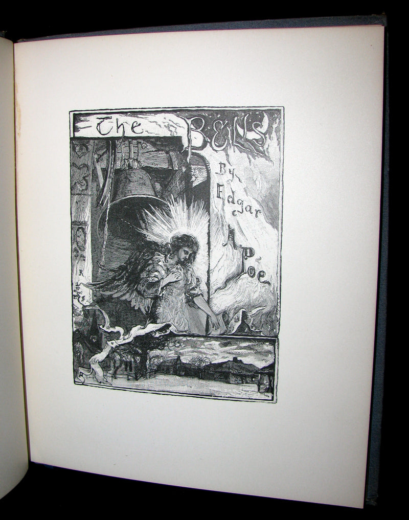 1881 Rare Victorian Book - The Bells by Edgar Allan POE (Illustrated)