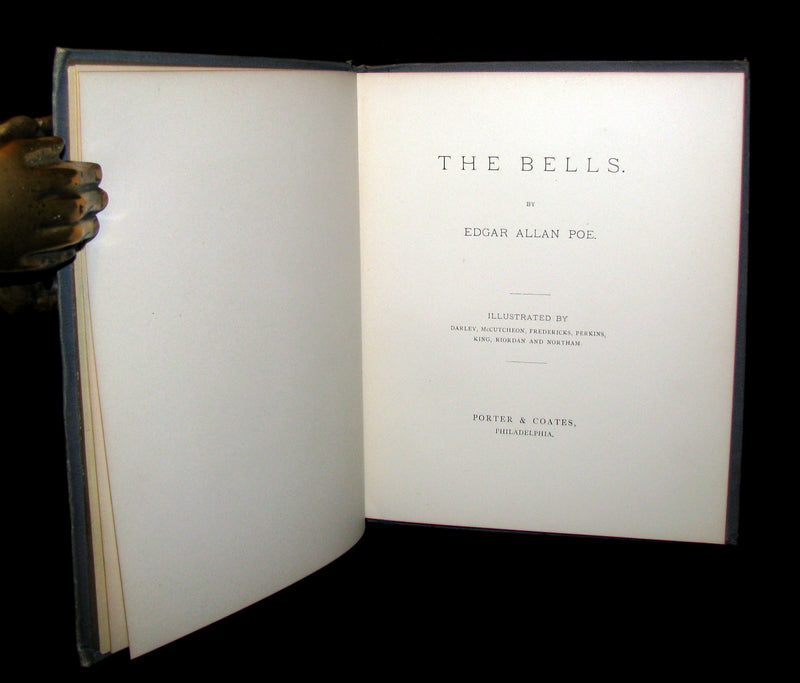 1881 Rare Victorian Book - The Bells by Edgar Allan POE (Illustrated)