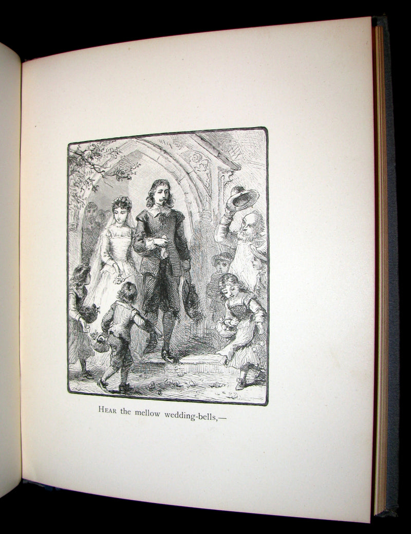 1881 Rare Victorian Book - The Bells by Edgar Allan POE (Illustrated)