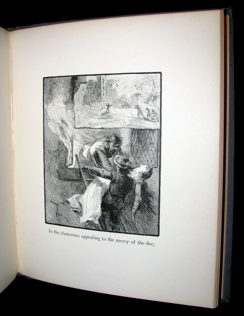 1881 Rare Victorian Book - The Bells by Edgar Allan POE (Illustrated)