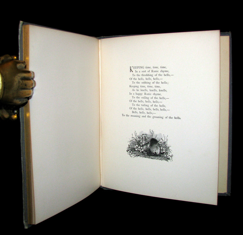 1881 Rare Victorian Book - The Bells by Edgar Allan POE (Illustrated)