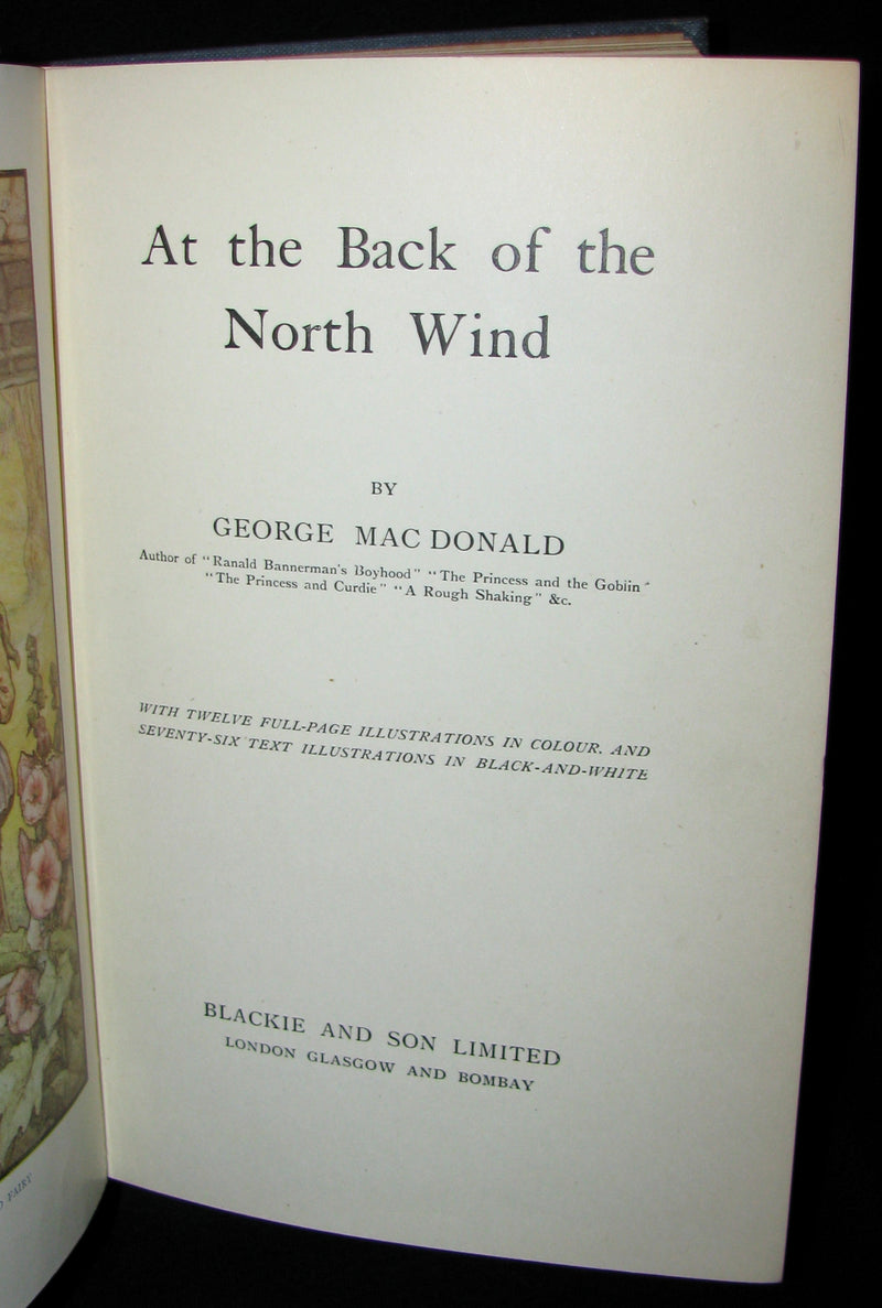 1911 Rare Edition - AT THE BACK OF THE NORTH WIND by George MacDonald