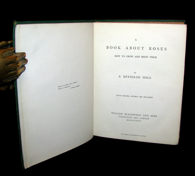 1874 Rare Victorian Gardening Book -  A Book about Roses : How to grow and show them