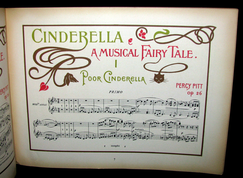 1900 Scarce First Edition - Percy Pitt's score for CINDERELLA illustrated by Nelia Casella
