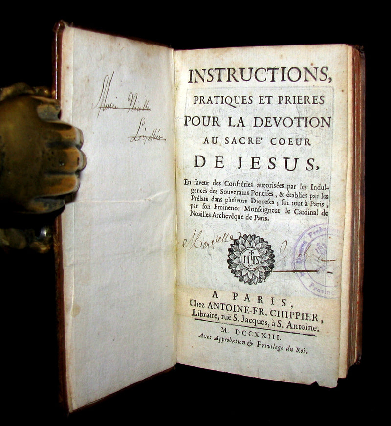 1723 Scarce French Book -  Instructions for the devotion to the Sacred Heart of Jesus