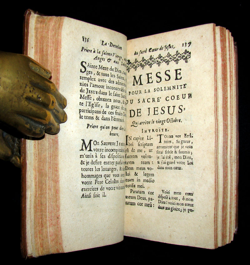 1723 Scarce French Book -  Instructions for the devotion to the Sacred Heart of Jesus