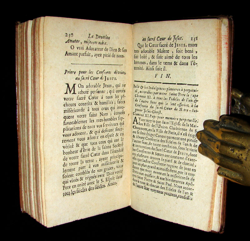1723 Scarce French Book -  Instructions for the devotion to the Sacred Heart of Jesus