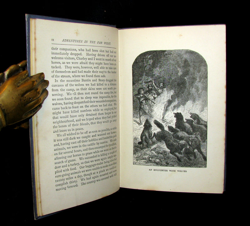 1881 Scarce Victorian Book - Adventures in the Far West by W. H. G. Kingston