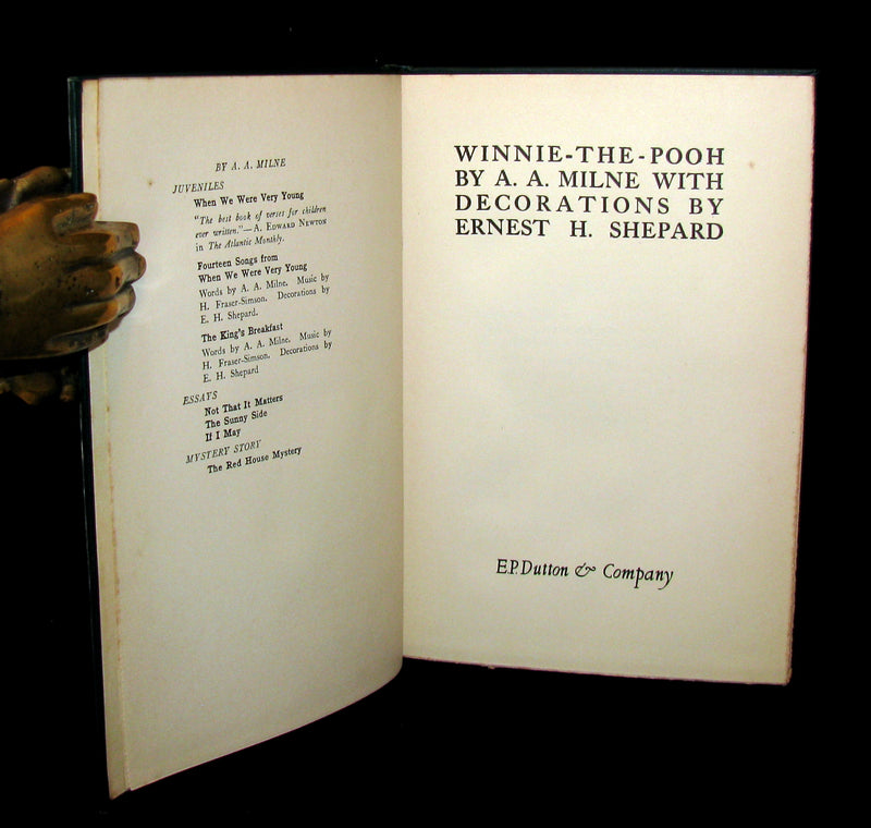 1926 Rare First Edition - A. A. Milne & Ernest H. Shepard - WINNIE-THE-POOH