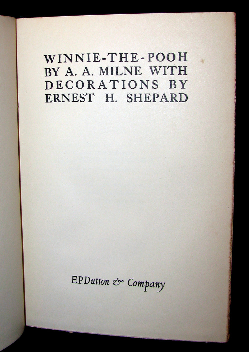 1926 Rare First Edition - A. A. Milne & Ernest H. Shepard - WINNIE-THE-POOH