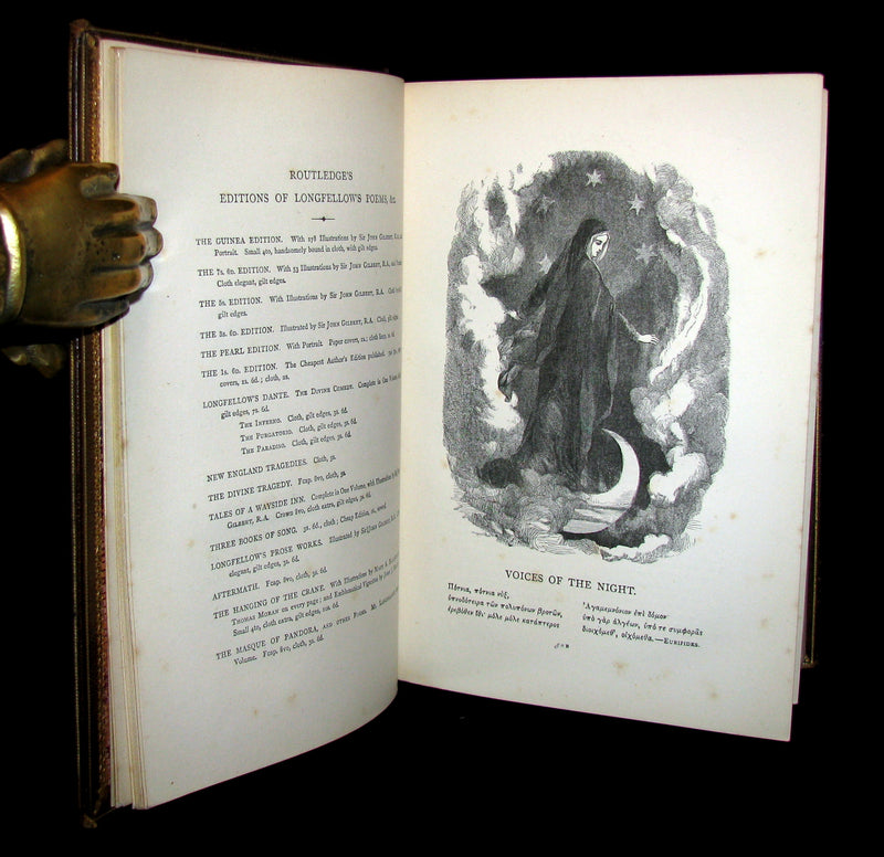 1877 Rare Victorian Book -  The Poetical Works of Longfellow Illustrated by Sir John Gilbert.