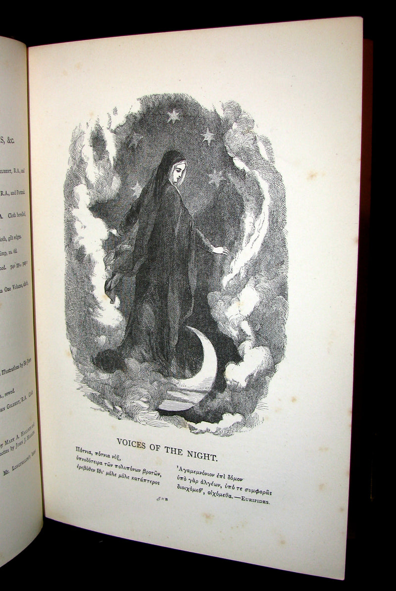 1877 Rare Victorian Book -  The Poetical Works of Longfellow Illustrated by Sir John Gilbert.