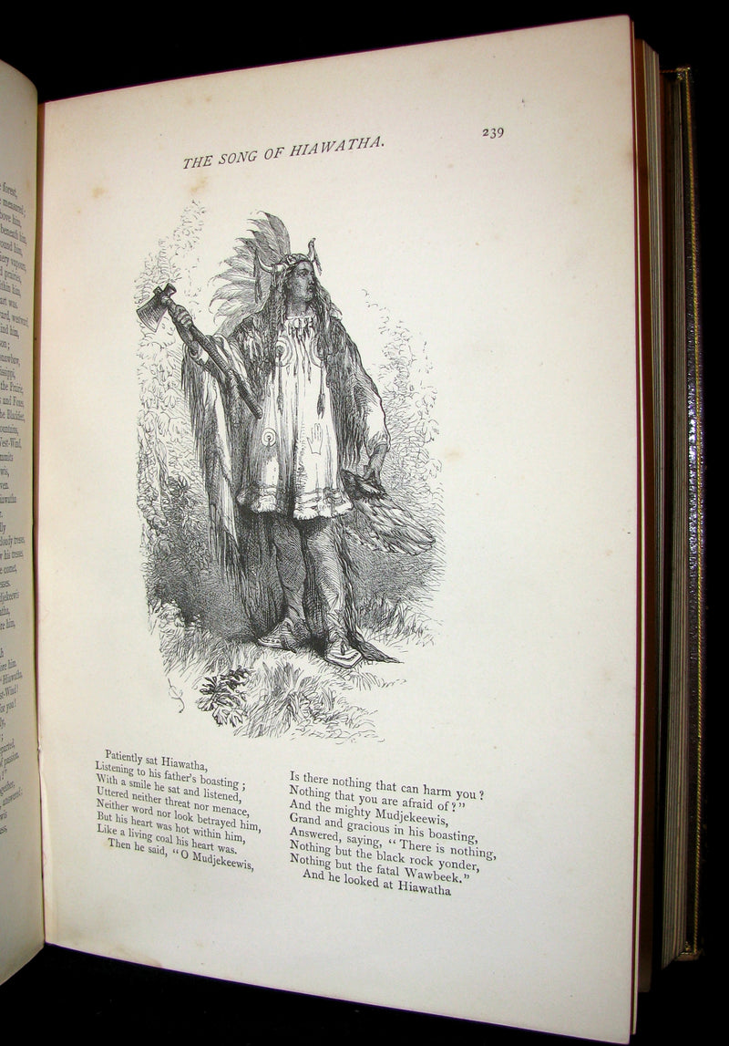 1877 Rare Victorian Book -  The Poetical Works of Longfellow Illustrated by Sir John Gilbert.