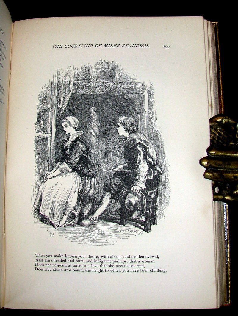 1877 Rare Victorian Book -  The Poetical Works of Longfellow Illustrated by Sir John Gilbert.