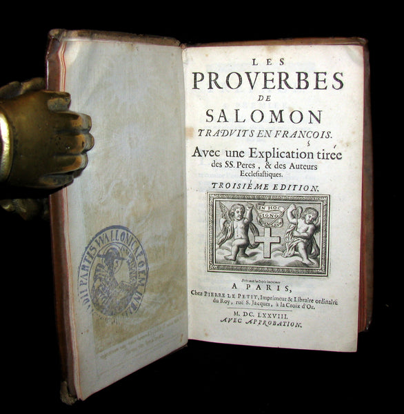 1678 Rare Latin French Book BIBLE- The BOOK of PROVERBS- Les Proverbes de SALOMON