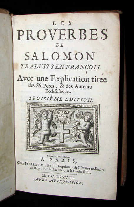 1678 Rare Latin French Book BIBLE- The BOOK of PROVERBS- Les Proverbes de SALOMON