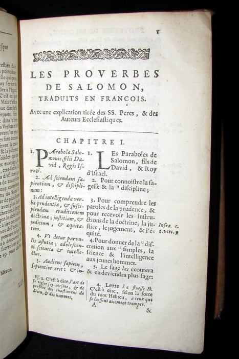 1678 Rare Latin French Book BIBLE- The BOOK of PROVERBS- Les Proverbes de SALOMON