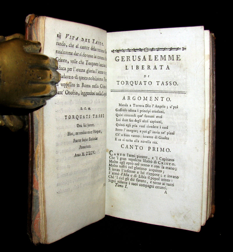 1783 Rare Italian Book set - Jerusalem Delivered - La Gerusalemme Liberata by Torquato Tasso.