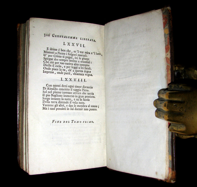 1783 Rare Italian Book set - Jerusalem Delivered - La Gerusalemme Liberata by Torquato Tasso.