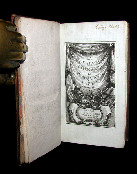 1783 Rare Italian Book set - Jerusalem Delivered - La Gerusalemme Liberata by Torquato Tasso.