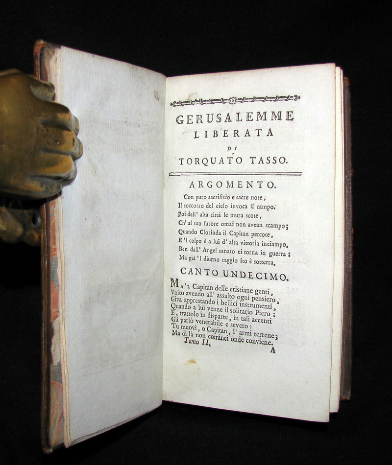 1783 Rare Italian Book set - Jerusalem Delivered - La Gerusalemme Liberata by Torquato Tasso.