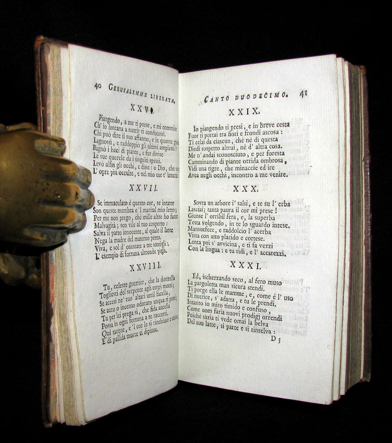 1783 Rare Italian Book set - Jerusalem Delivered - La Gerusalemme Liberata by Torquato Tasso.