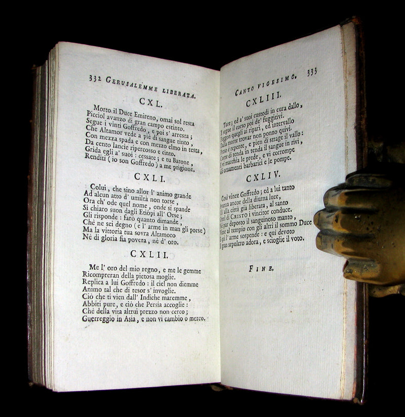 1783 Rare Italian Book set - Jerusalem Delivered - La Gerusalemme Liberata by Torquato Tasso.